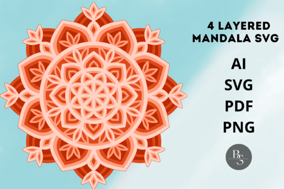3D Layered Mandala SVG: Shapes for 3D SVG Craft