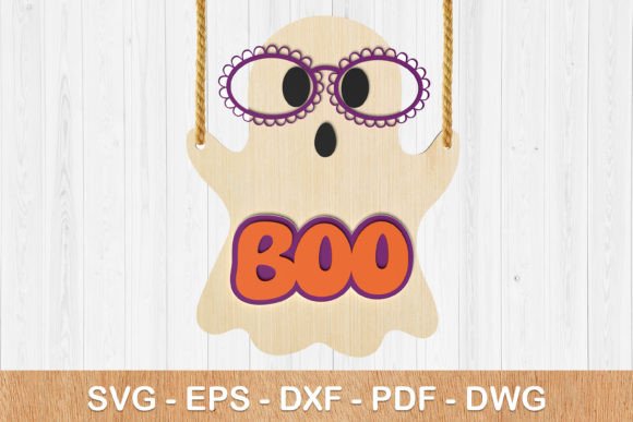 Autumn Laser Cutting: Halloween Ghost BOO Sign 3D Svg