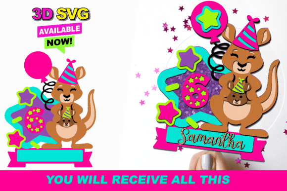 Kangaroo 3D SVG Shapes for Bloggers