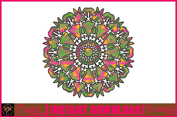 Mandala 3D Layered SVG Cut File-200: Graphics for Crafts