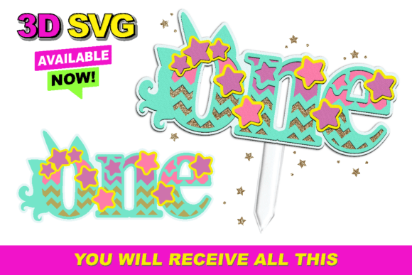 Review: Unicorn Magical One Cake Topper 3D SVG
