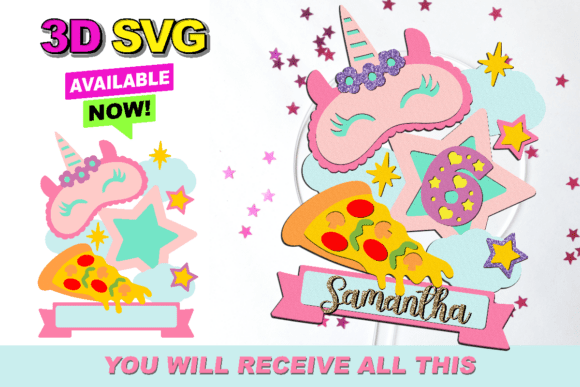 Sleepover Pizza Topper: Laser Cutting Birthday