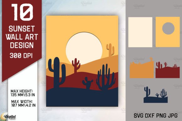 Sunset Wall Art Paper Cut: 3D SVG Shapes Review